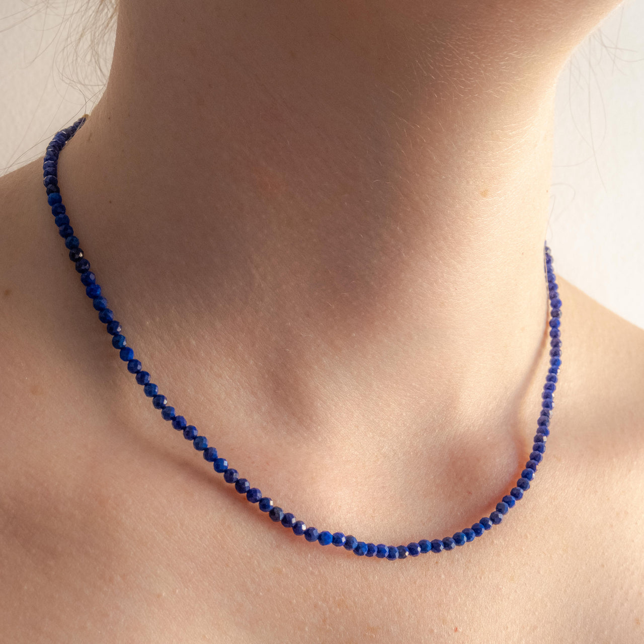 Solid 9k Yellow Gold Lapis Lazuli Necklace - Empaness