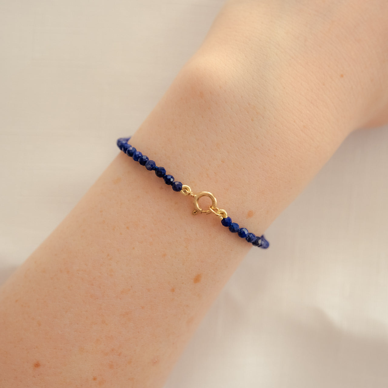 Solid 9k Yellow Gold Lapis Lazuli Bracelet - Empaness