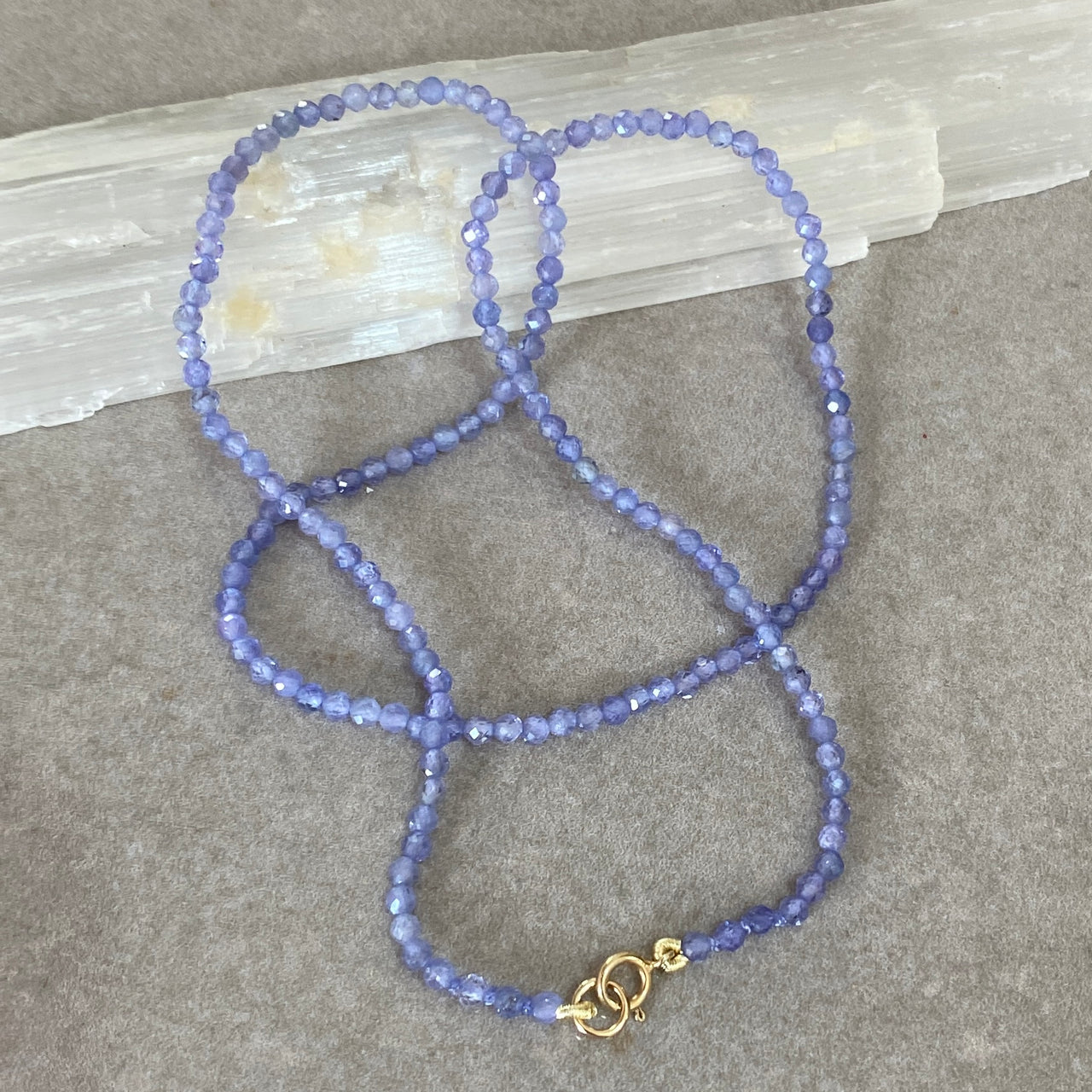 Tanzanite Solid 9 Carat Yellow Gold Necklace