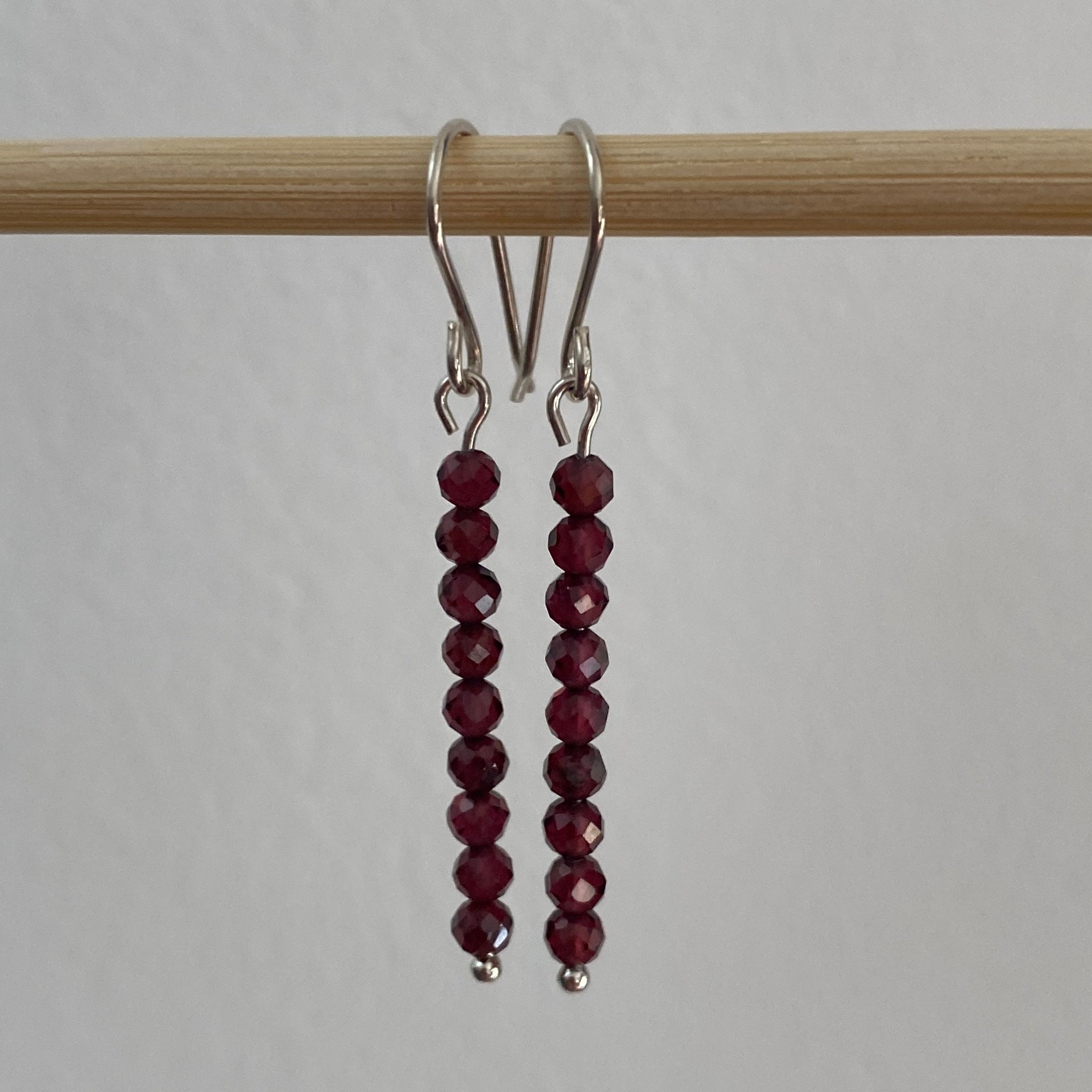 Sterling Silver Red Garnet Earrings - Empaness