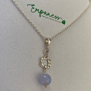 Sterling Silver Blue Lace Agate Necklace - Empaness