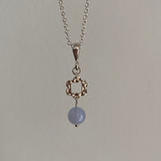 Sterling Silver Blue Lace Agate Necklace - Empaness