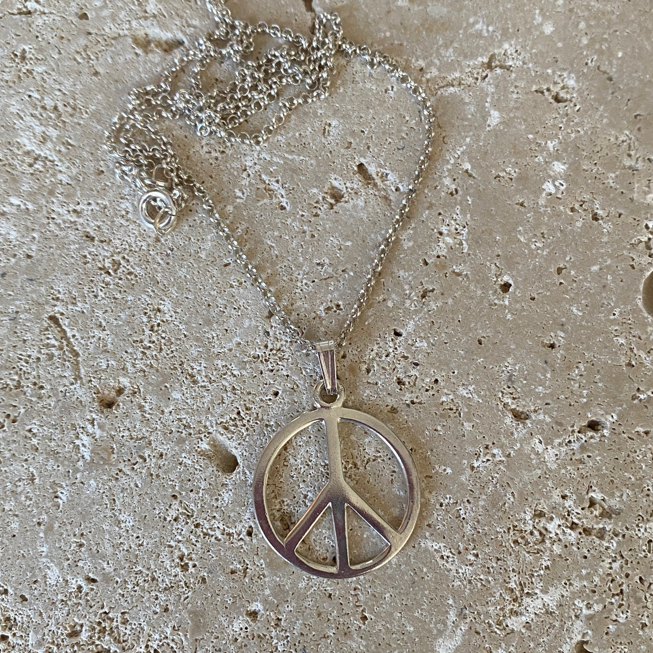 Sterling Silver Peace Charm Necklace - Empaness