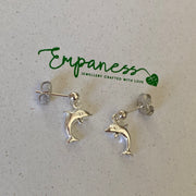 Sterling Silver Dolphin Ball Stud Earrings - Empaness