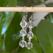 Faceted Clear Quartz Sterling Silver Earrings - Empaness