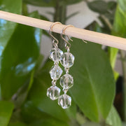 Faceted Clear Quartz Sterling Silver Earrings - Empaness