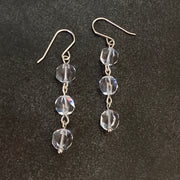 Faceted Clear Quartz Sterling Silver Earrings - Empaness