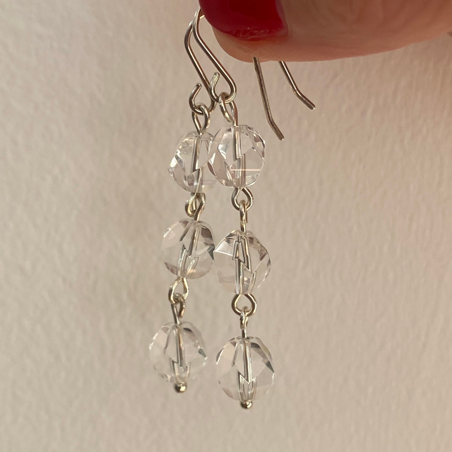 Faceted Clear Quartz Sterling Silver Earrings - Empaness