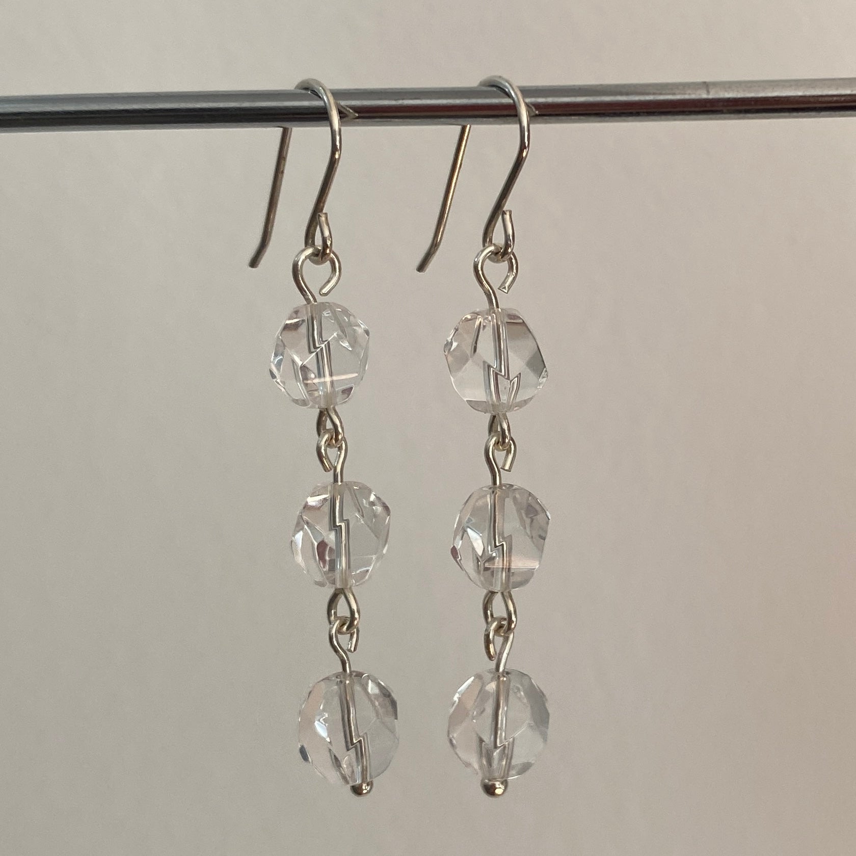 Faceted Clear Quartz Sterling Silver Earrings - Empaness