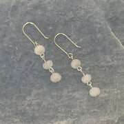 White Moonstone Sterling Silver Earrings - Empaness