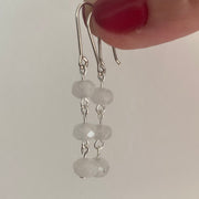 White Moonstone Sterling Silver Earrings - Empaness