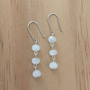 White Moonstone Sterling Silver Earrings - Empaness