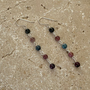 Sterling Silver Mixed Coloured Tourmaline Earrings - Empaness