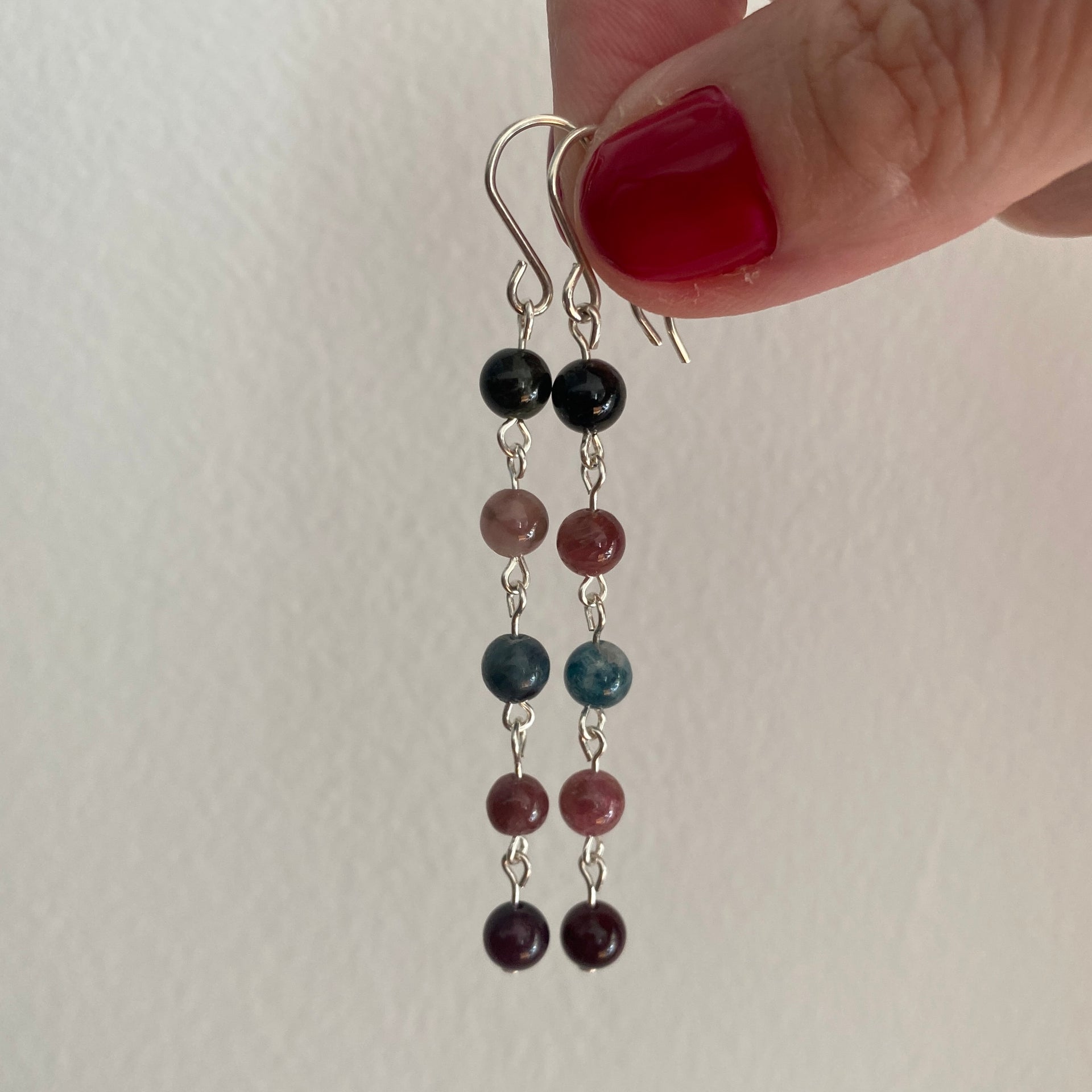 Sterling Silver Mixed Coloured Tourmaline Earrings - Empaness