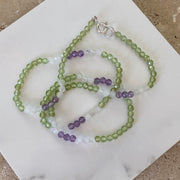 Peridot, Amethyst & Moonstone Sterling Silver Necklace - Empaness