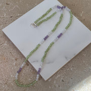 Peridot, Amethyst & Moonstone Sterling Silver Necklace - Empaness