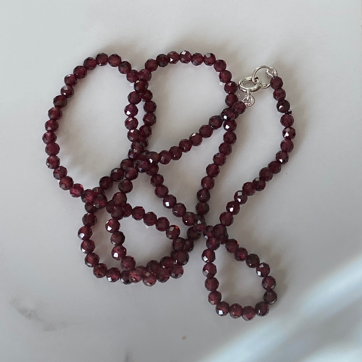 Sterling Silver Red Garnet Necklace - Empaness