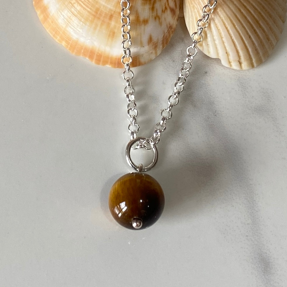 Tigers Eye Sterling Silver Necklace