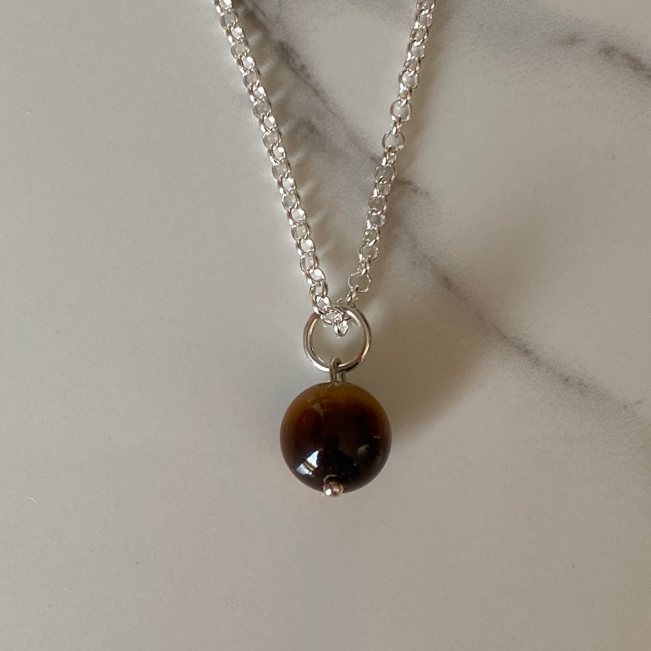 Tigers Eye Sterling Silver Necklace