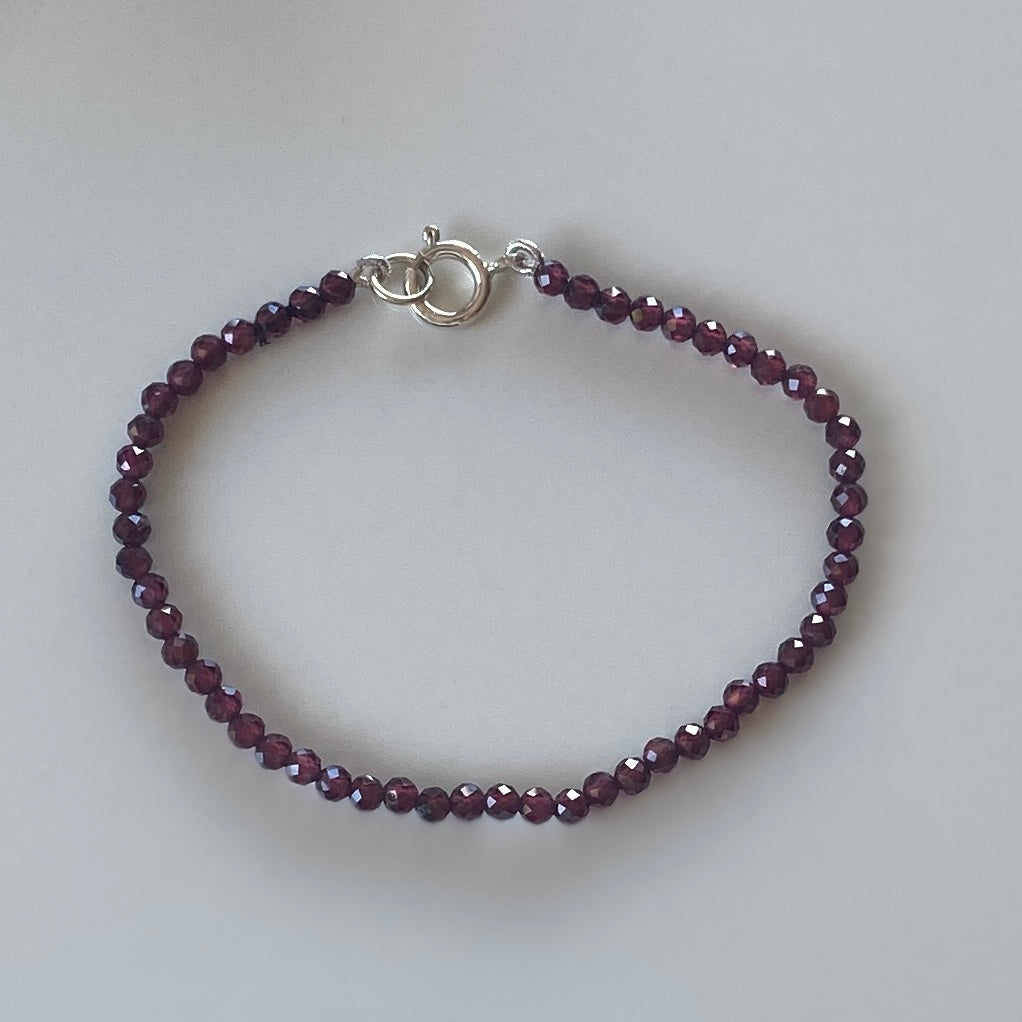 Sterling Silver Red Garnet Bracelet