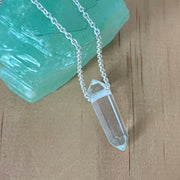 Sterling Silver Clear Quartz Point Pendant Necklace - Empaness