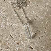 Sterling Silver Clear Quartz Point Pendant Necklace - Empaness