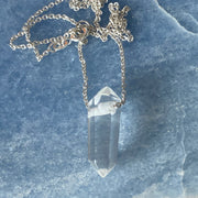 Sterling Silver Clear Quartz Point Pendant Necklace - Empaness