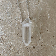 Sterling Silver Clear Quartz Point Pendant Necklace - Empaness