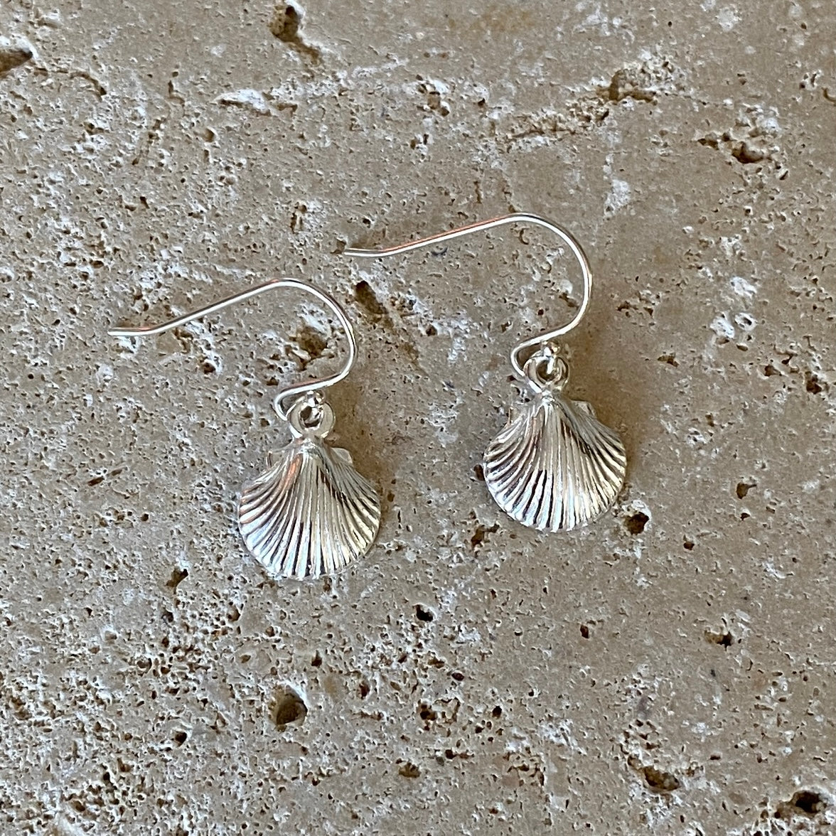 Sterling Silver Shell Charm Earrings - Empaness