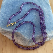 Solid 9 Carat Yellow Gold Amethyst Necklace - Empaness