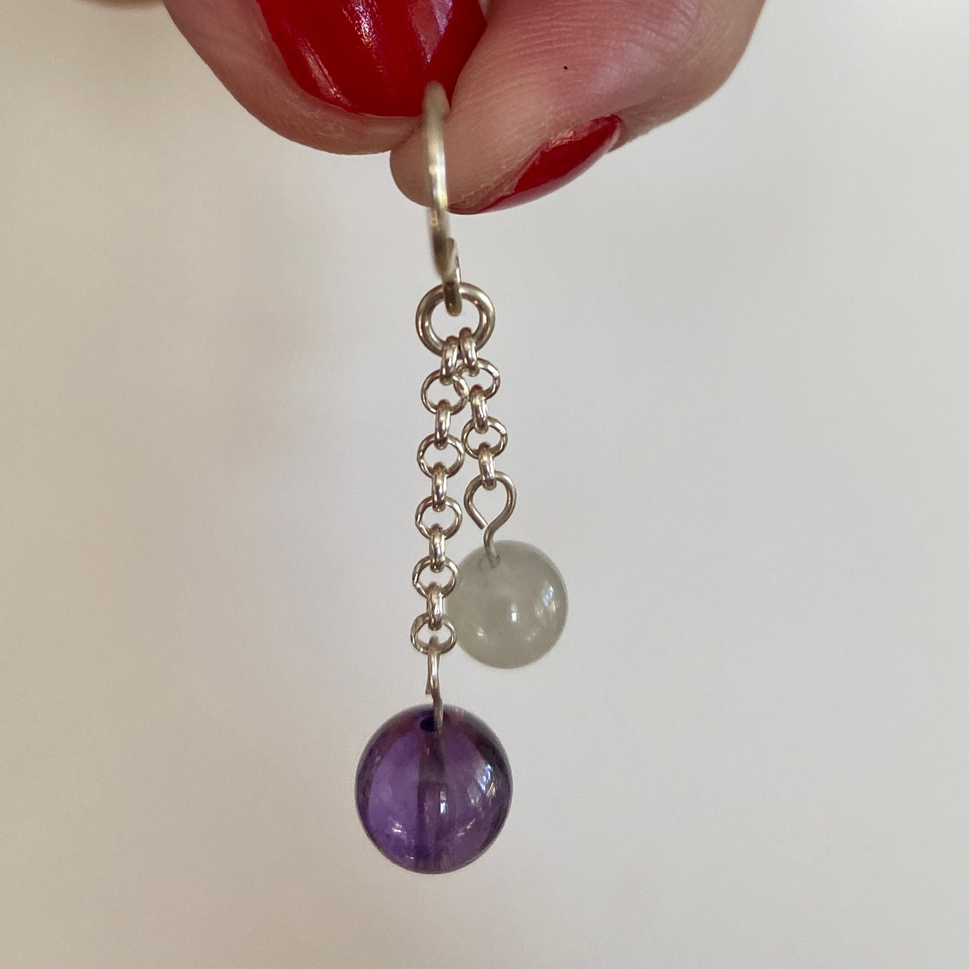 Amethyst & Moonstone Sterling Silver Earrings - Empaness