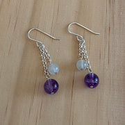 Amethyst & Moonstone Sterling Silver Earrings - Empaness