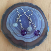 Amethyst & Moonstone Sterling Silver Earrings - Empaness