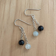 Sterling Silver Moonstone & Red Garnet Earrings - Empaness