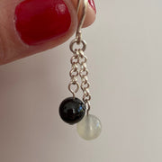 Sterling Silver Moonstone & Red Garnet Earrings - Empaness