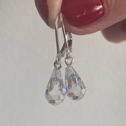 Sterling Silver White Cubic Zirconia Briolette Earrings - Empaness