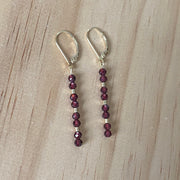 Solid 9 Carat Yellow Gold Red Garnet Earrings - Empaness