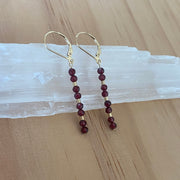 Solid 9 Carat Yellow Gold Red Garnet Earrings - Empaness