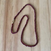 Solid 9 Carat Yellow Gold Red Garnet Necklace - Empaness