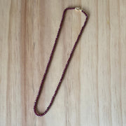 Solid 9 Carat Yellow Gold Red Garnet Necklace - Empaness