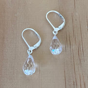 Sterling Silver White Cubic Zirconia Briolette Earrings - Empaness