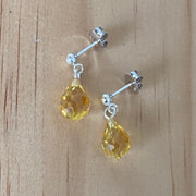 Sterling Silver Yellow Cubic Zirconia Earrings - Empaness